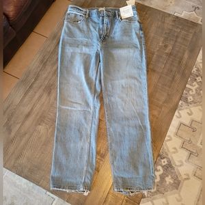 Ultra high rise ankle straight jeans